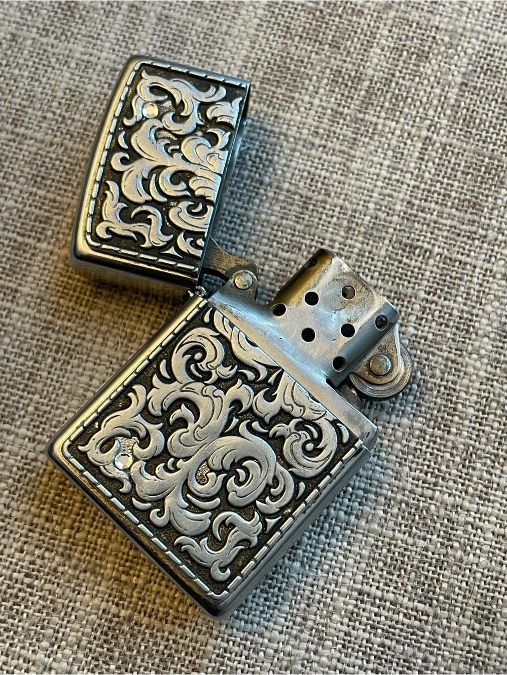 Vintage 2002 Ornate Sip Filigree Zippo Lighter L 02